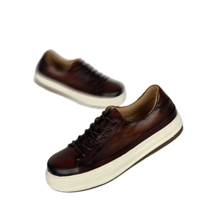 Head layer cowhide men shoes